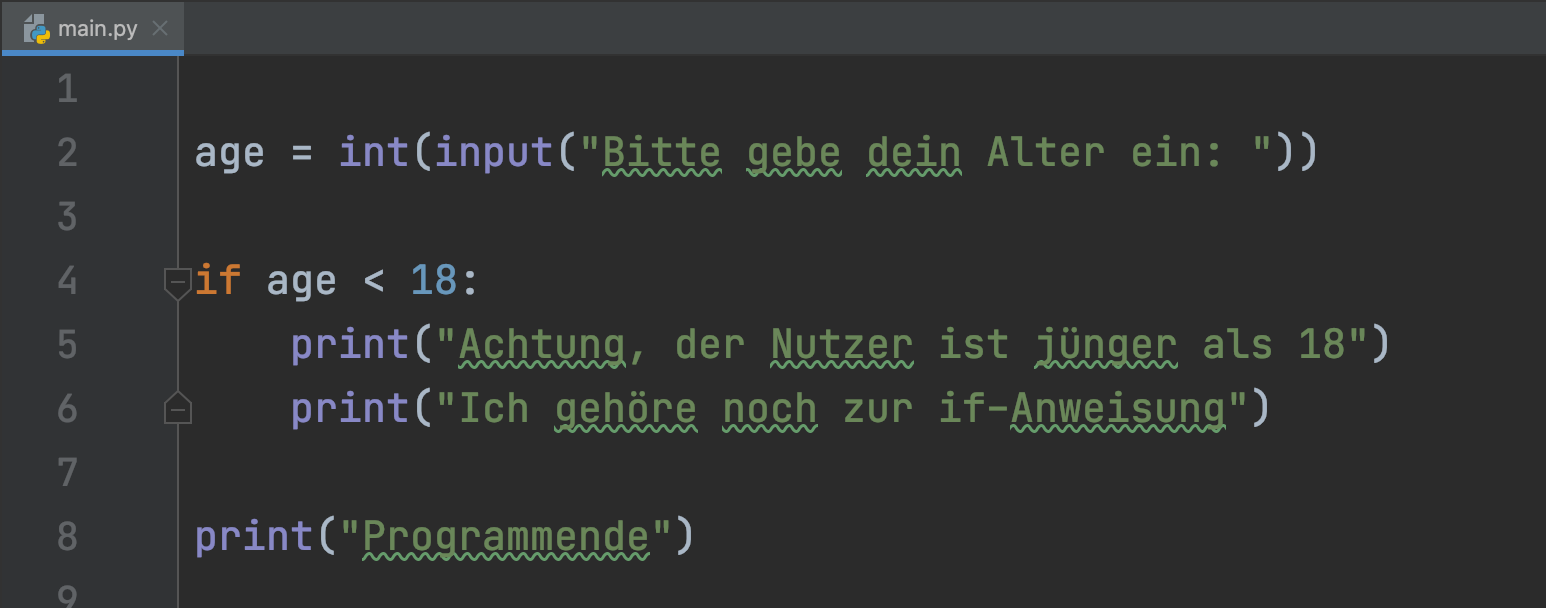 erweiterte python if anweisung