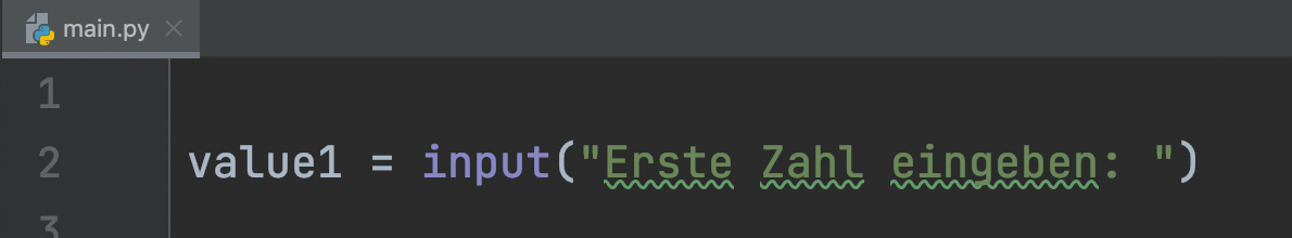 auffang variable für input