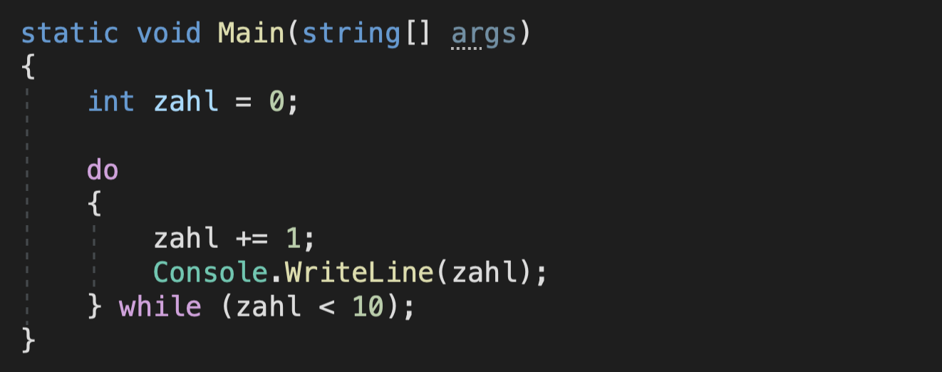 c# do while beispiel