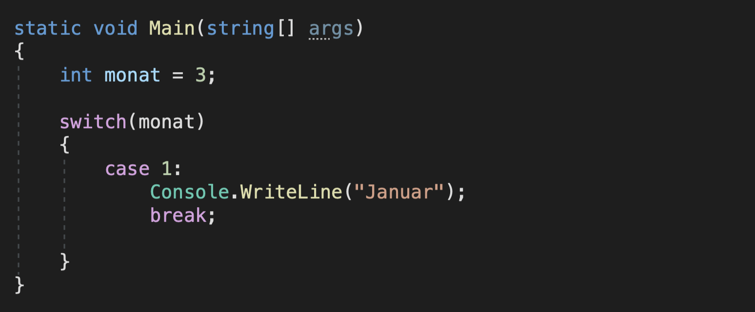 c# switch praxisbeispiel
