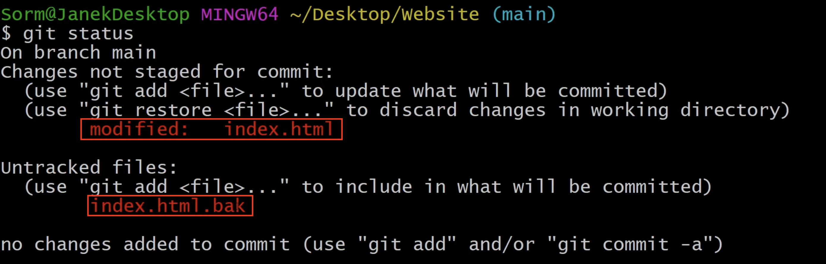 git commit es existiert eine neue Datei