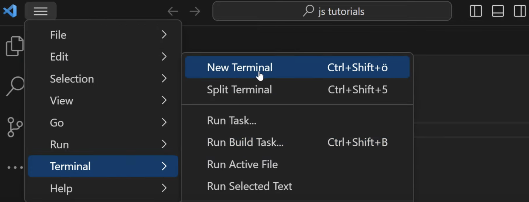 Wir öffnen ein neues Terminal