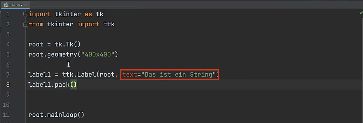 Die text-Option veranschaulicht auf einem Beispiel