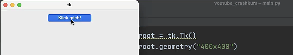 Beim Klick auf den Tkinter Button geschieht nichts
