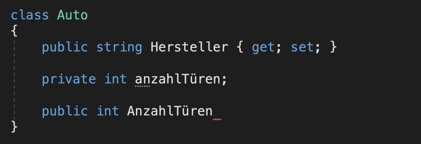 C# Attribut erstellen und AnzahlTüren nennen